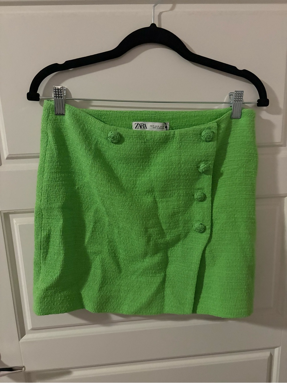 Zara Green Tweed Skirt